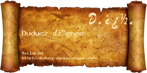 Duducz Ágnes névjegykártya