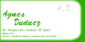 agnes duducz business card